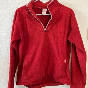 worn north face fleece quarter zip